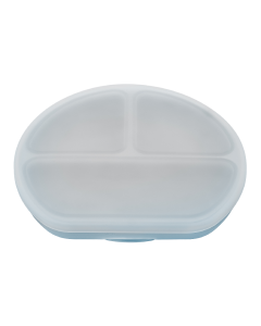 Farfurie din silicon cu capac, 6 luni+, Aqua Blue, Appekids