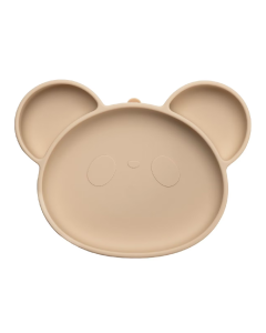 Farfurie din silicon cu ventuza Panda, 6 luni+, Bubble Beige, Appekids