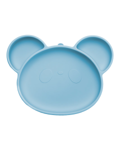 Farfurie din silicon cu ventuza Panda, 6 luni+, Aqua Blue, Appekids