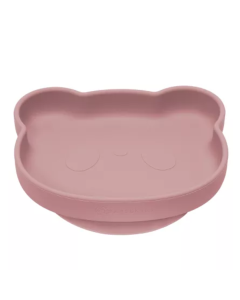 Farfurie din silicon cu ventuza The Little Bear, +6 luni, Old Rose, Appekids