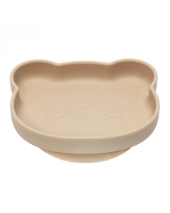 Farfurie din silicon cu ventuza The Little Bear, +6 luni, Bubble Beige, Appekids