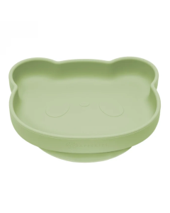 Farfurie din silicon cu ventuza The Little Bear, +6 luni, Raw Green, Appekids