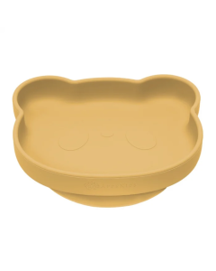 Farfurie din silicon cu ventuza The Little Bear, +6 luni, Old Rose, Appekids