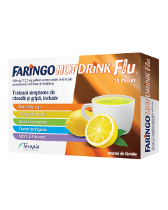 Faringo Hot Drink Flu, 600 mg/12.2 mg, 10 plicuri, Terapia