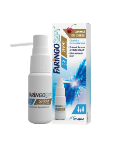 Faringosept, 1,5 mg/ml spray bucofaringian, soluție, 15 ml, Terapia