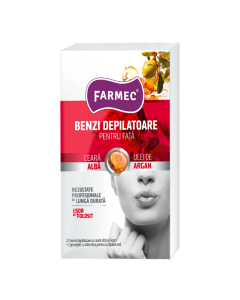 Farmec, Benzi depilatoare pt fata cu argan, 20 de bucati