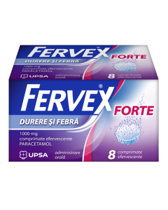 Fervex Durere si Febra Forte, 1000 mg, 8 comprimate efervescente, Upsa