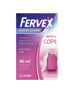 Fervex Durere si Febra pentru copii, 30 mg/ml solutie orala, 90 ml, Upsa