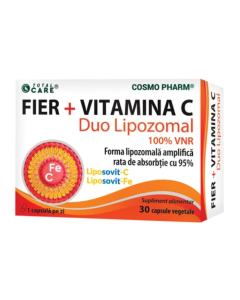 Fier + Vitamina C Duo Lipozomal, 30 capsule, Cosmo Pharm