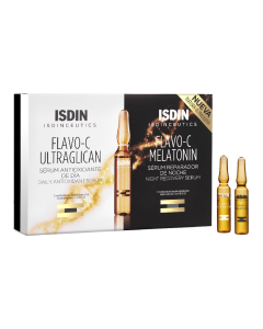 Ser pentru zi si noapte Flavo C Ultraglican si Melatonina, 20 fiole*2 ml, Isdin