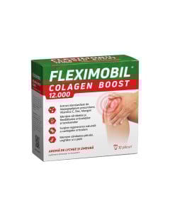 Fleximobil Colagen Boost 12000, lychee si zmeura, 10 plicuri, Fiterman