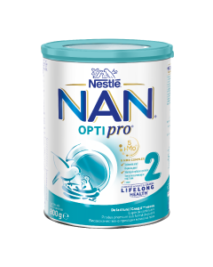 Formula de lapte praf Nan 2 Optipro HMO, 6-12 luni, 800 g, Nestle