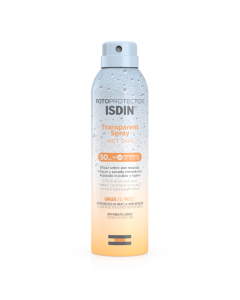 Spray transparent protectie solara SPF50 pentru corp, Wet Skin Fotoprotector, 250ml, Isdin