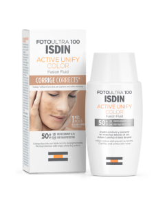 Fluid colorat cu protectie solara SPF 50, Fotoultra Active Unify Color 100+ Fusion, 50 ml, Isdin