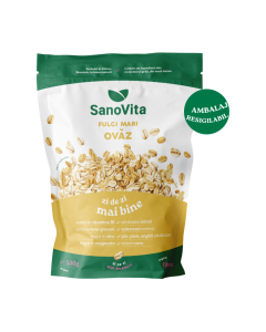 Fulgi de ovaz, punga cu zipper, 500g, Sanovita