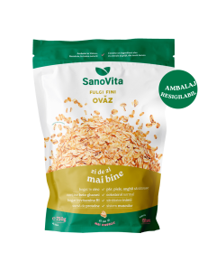 Fulgi de ovaz fini, punga cu zipper, 750 g, Sanovita