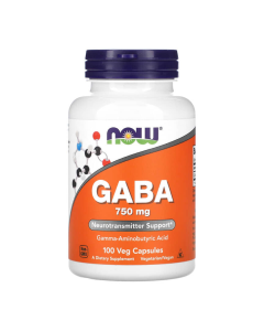 Gaba, 750 mg, 100 capsule vegetale, Now Foods