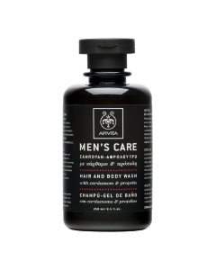 Gel de spalare corp si par pentru barbati, 250 ml, Apivita
