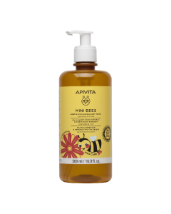Gel spalare copii pentru par si corp Mini Bees, 500 ml, Apivita