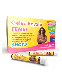 Gelee Royale Femei Shots, 10 fiole buvabile, Justin Pharma