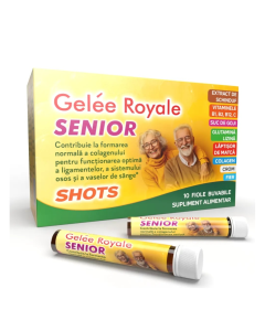 Gelee Royale Senior Shots, 10 fiole buvabile, Justin Pharma
