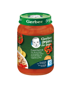 Gerber Bio Piure cartofi dulci, pui, legume, 190g
