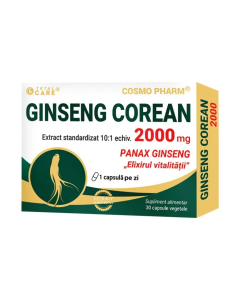 Ginseng Corean, 2000 mg, 30 comprimate, Cosmo Pharm
