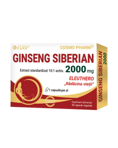 Ginseng Siberian, 2000 mg, 30 comprimate, Cosmo Pharm