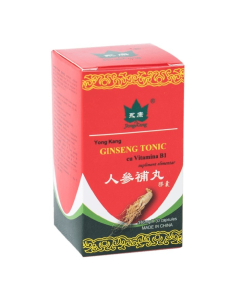 Ginseng tonic cu Vitamina B1, 300mg, 30 capsule, Yongkang