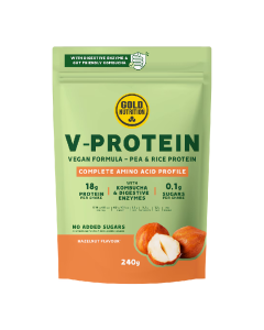 Gold Nutrition Pudra Proteica Vegetala V-protein Alune de padure, 240g