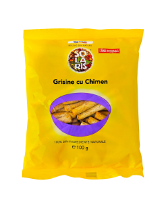 Grisine cu faina integrala si chimen, 100 g, Solaris