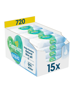 Pampers Servetele umede Harmonie Aqua, 15 pachete x 48