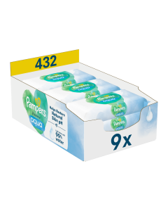 Servetele umede Harmonie Aqua, 9 pachete*48 bucati, Pampers