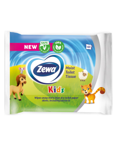 Hartie igienica umeda, Kids, 42 bucati, Zewa