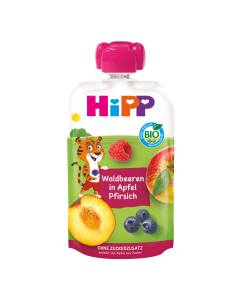HIPPIS Piure de fructe mar piersica si fructe de padure,100g