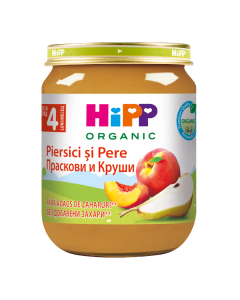 Piure piersici si pere, de la 4 luni, 125g, Hipp