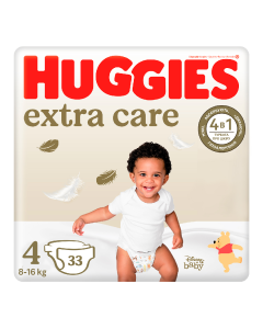Scutece Extra Care Marimea 4, 8-16kg, 33 bucati, Huggies