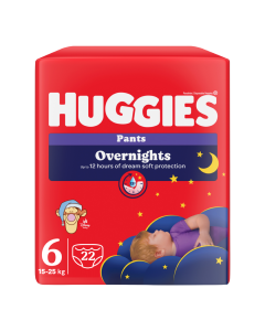 Scutece chilotel de noapte Overnights, Nr.6, 15-25 kg, 22 bucati, Huggies 