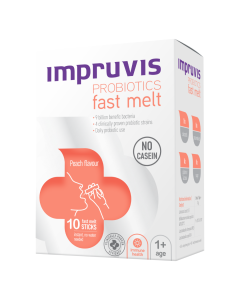 Probiotic Fast Melt cu aroma de piersica, 10 plicuri, Impruvis