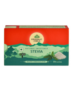 Indulcitor Natural Stevie, Hipocaloric, 25 plicuri, Organic India