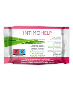 Servetele umede pentru igiena intima Aloe vera, 20 servetele, IntimoHelp