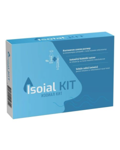 Kit solutie salina pentru nas infundat + nebulizator nazal, 15 flacoane*5 ml, Isoial