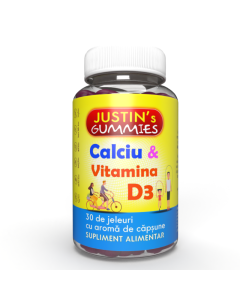 Calciu+Vitamina D3, 30 jeleuri, Justin Pharma