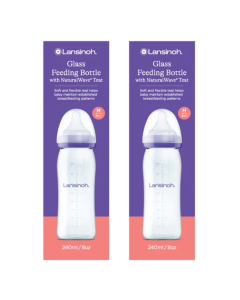 Pachet biberoane din sticla, 2*240 ml, Lansinoh