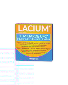 Lacium 50 miliarde UCF, 10 capsule, flora intestinala