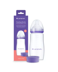 Biberon cu tetina flux rapid NaturalWave, +6 luni, 330 ml, Lansinoh