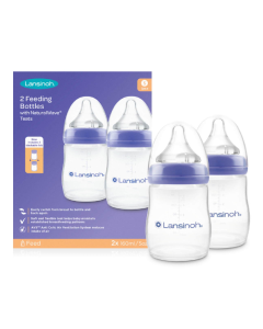 Pachet Biberon cu tetina NaturalWawe 2, + 1 luna, 2 bucati*160 ml, Lansihoh