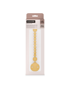 Lantisor din silicon cu clips pentru suzeta Colour Essence, Galben, 1 bucata, Suavinex