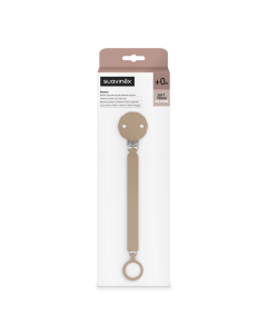 Lantisor din silicon cu clips pentru suzeta Wonder, Caramel, 1 bucata, Suavinex