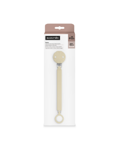 Lantisor din silicon cu clips pentru suzeta Wonder, Crem, 1 bucata, Suavinex